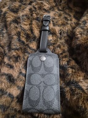 Coach Black Signature Luggage Tag